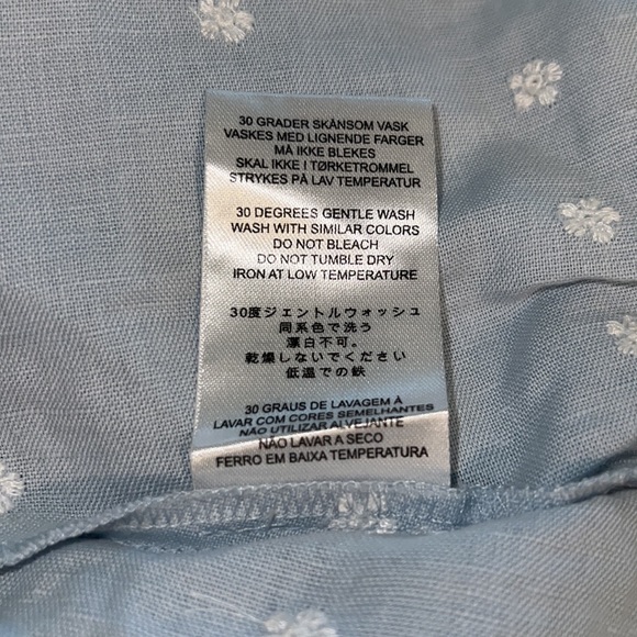 By TiMo High Rise Embroidered Shorts Light Blue/White SZ L NWOT - Picture 10 of 10